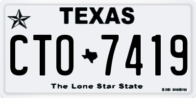 TX license plate CTO7419