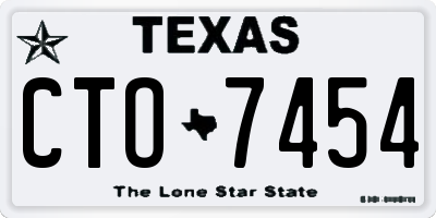 TX license plate CTO7454