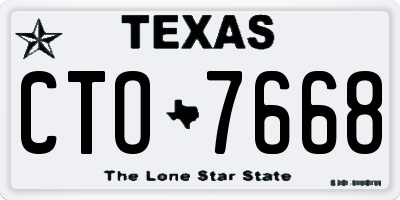 TX license plate CTO7668