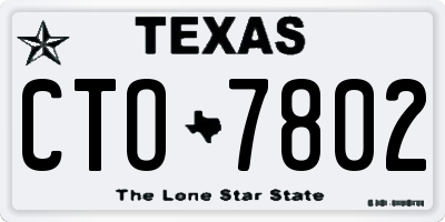 TX license plate CTO7802