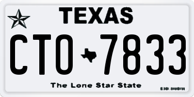 TX license plate CTO7833