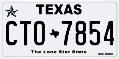 TX license plate CTO7854