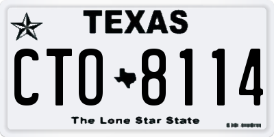 TX license plate CTO8114
