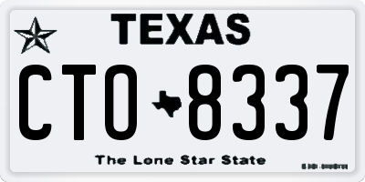 TX license plate CTO8337