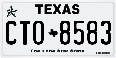 TX license plate CTO8583