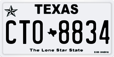 TX license plate CTO8834