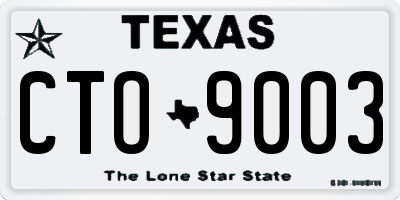 TX license plate CTO9003