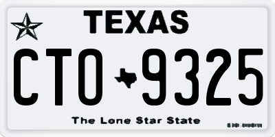 TX license plate CTO9325