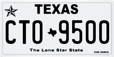 TX license plate CTO9500