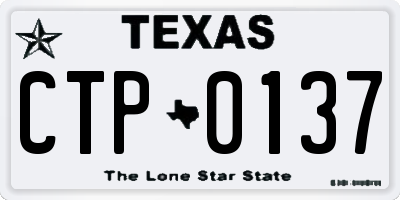 TX license plate CTP0137
