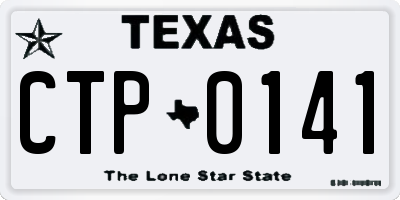 TX license plate CTP0141