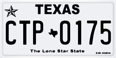 TX license plate CTP0175