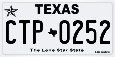 TX license plate CTP0252