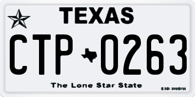 TX license plate CTP0263