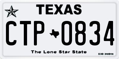 TX license plate CTP0834