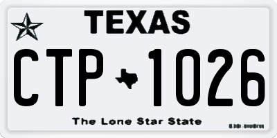 TX license plate CTP1026