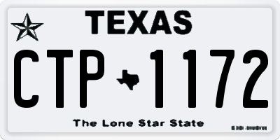 TX license plate CTP1172