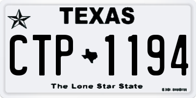 TX license plate CTP1194