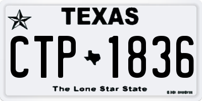 TX license plate CTP1836