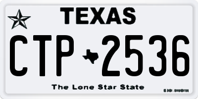 TX license plate CTP2536