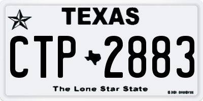 TX license plate CTP2883