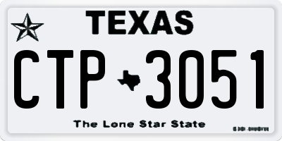 TX license plate CTP3051