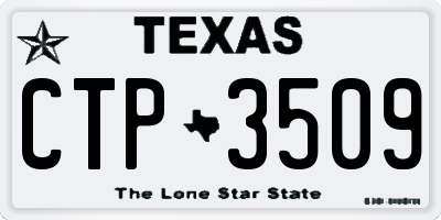 TX license plate CTP3509