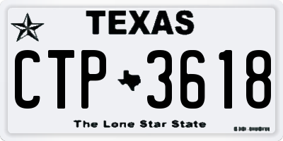 TX license plate CTP3618