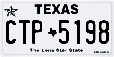 TX license plate CTP5198