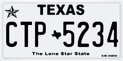 TX license plate CTP5234