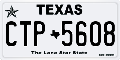 TX license plate CTP5608
