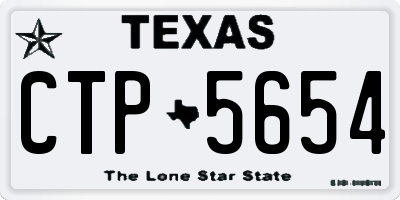 TX license plate CTP5654