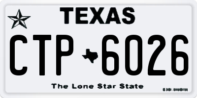 TX license plate CTP6026