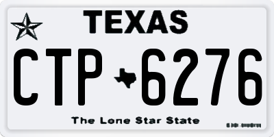 TX license plate CTP6276