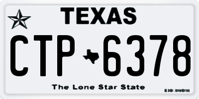 TX license plate CTP6378
