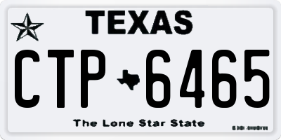 TX license plate CTP6465