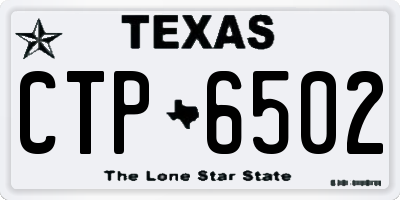 TX license plate CTP6502