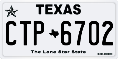 TX license plate CTP6702