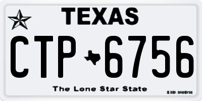 TX license plate CTP6756
