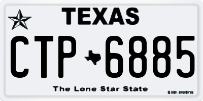 TX license plate CTP6885