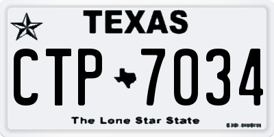 TX license plate CTP7034