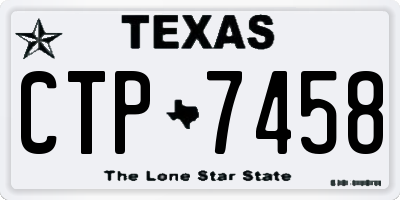 TX license plate CTP7458