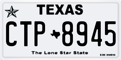 TX license plate CTP8945