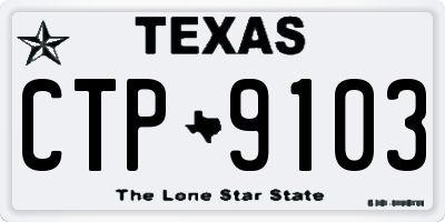 TX license plate CTP9103