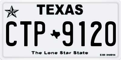 TX license plate CTP9120