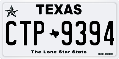 TX license plate CTP9394