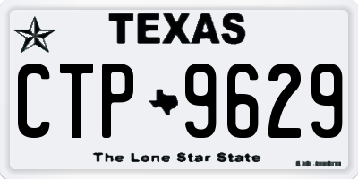 TX license plate CTP9629