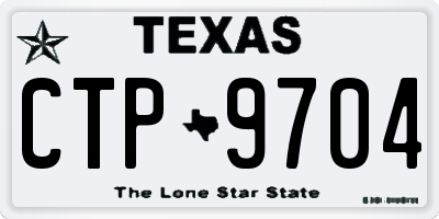 TX license plate CTP9704
