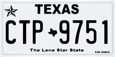 TX license plate CTP9751