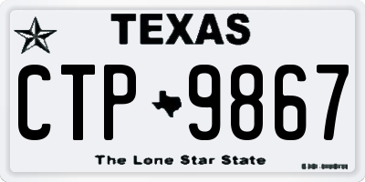 TX license plate CTP9867